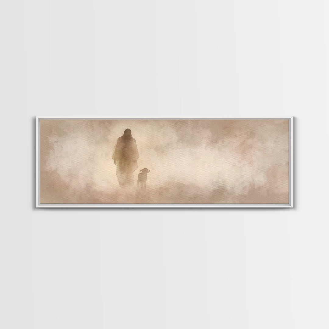 Blessed Cloud Walk – Framed Canvas Print – Panoramic Wall Art – Christian Art Canvas – Christian Wall Art – Jesus Painting