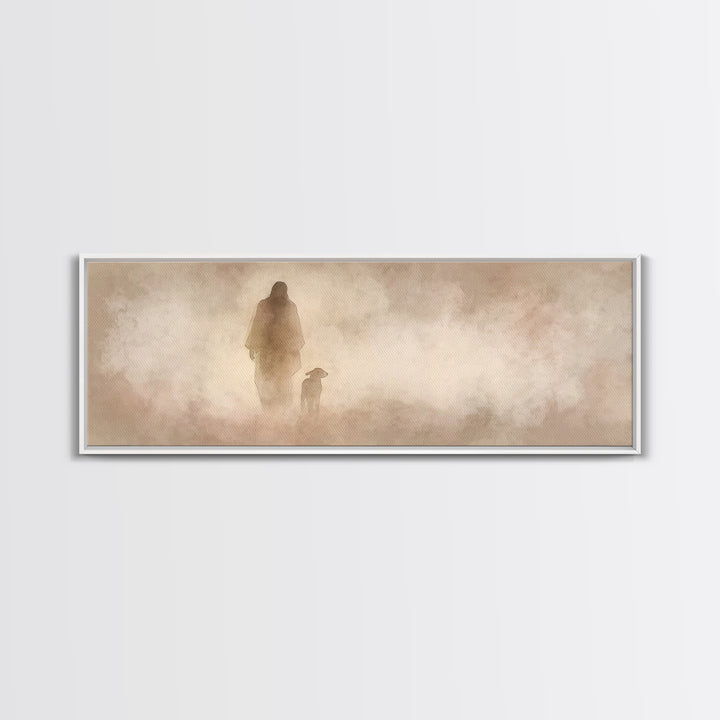 Blessed Cloud Walk – Framed Canvas Print – Panoramic Wall Art – Christian Art Canvas – Christian Wall Art – Jesus Painting