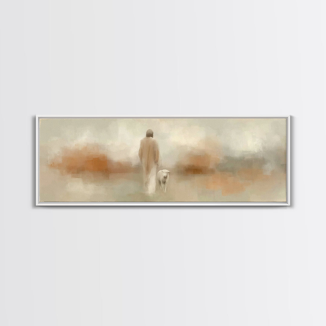 Night Of Wonder, Framed Canvas Print, Christian Art Canvas, Panoramic Wall Art, Jesus Painting, Christian Wall Art