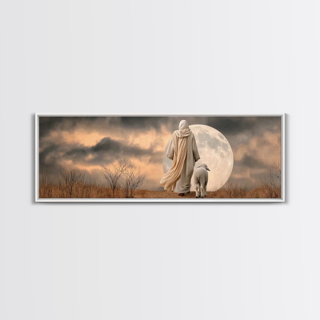 Graceful Journey – Framed Canvas Print – Panoramic Art – Christian Wall Art – Christian Art Canvas – Jesus Painting – Christian Christmas A