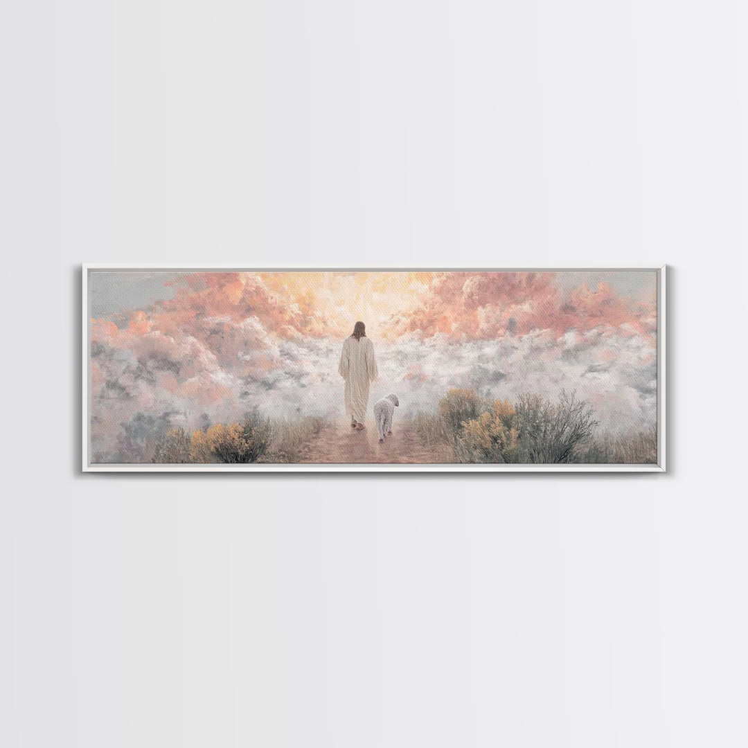 Radiant Ascension – Framed Canvas Print – Panoramic Print – Christian Wall Art – Christian Art Canvas – Jesus Painting – Christmas Art – Ch
