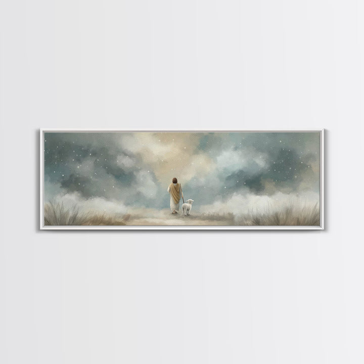 Stars of Mercy | Framed Canvas Print | Panoramic Wall Art | Christian Art Canvas | Christian Wall Art | Jesus Painting | Christian Christma