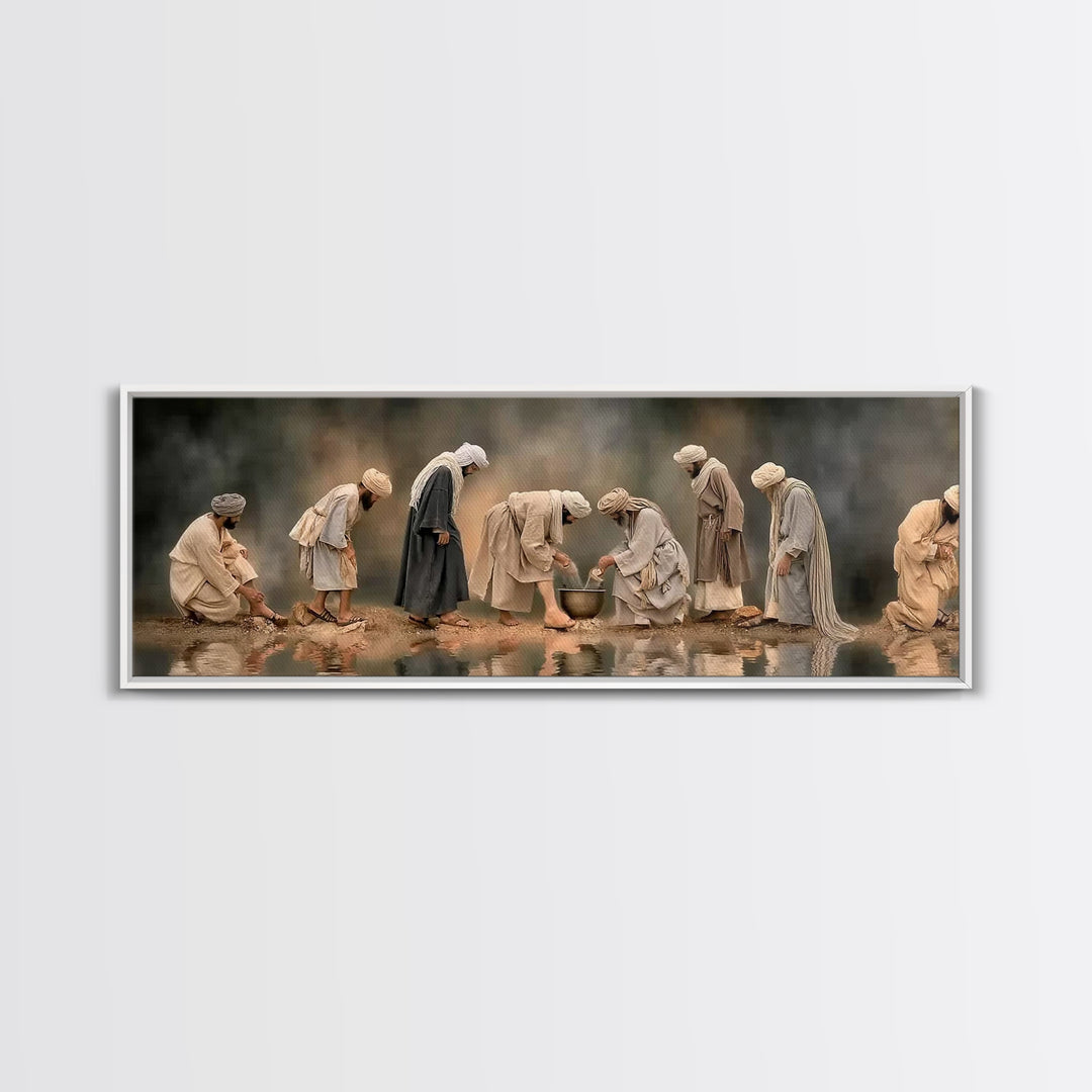 Sacred Fellowship, Framed Canvas Print, Panoramic Art, Christian Wall Art, Christian Art Canvas, Jesus Painting, Christian Decor, Christian