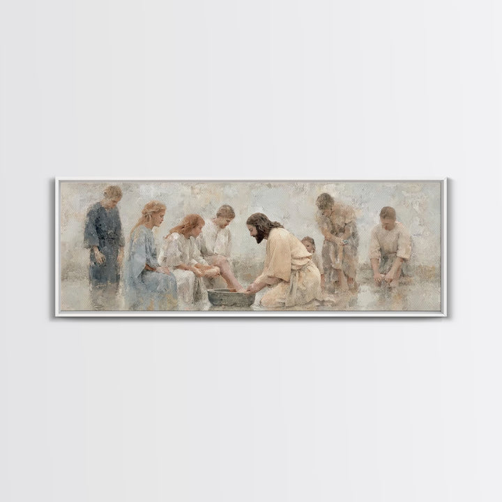 Gathered in Faith | Framed Canvas Print | Panoramic Print | Christian Art Canvas | Christian Wall Art | Jesus Painting | Christian Decor |