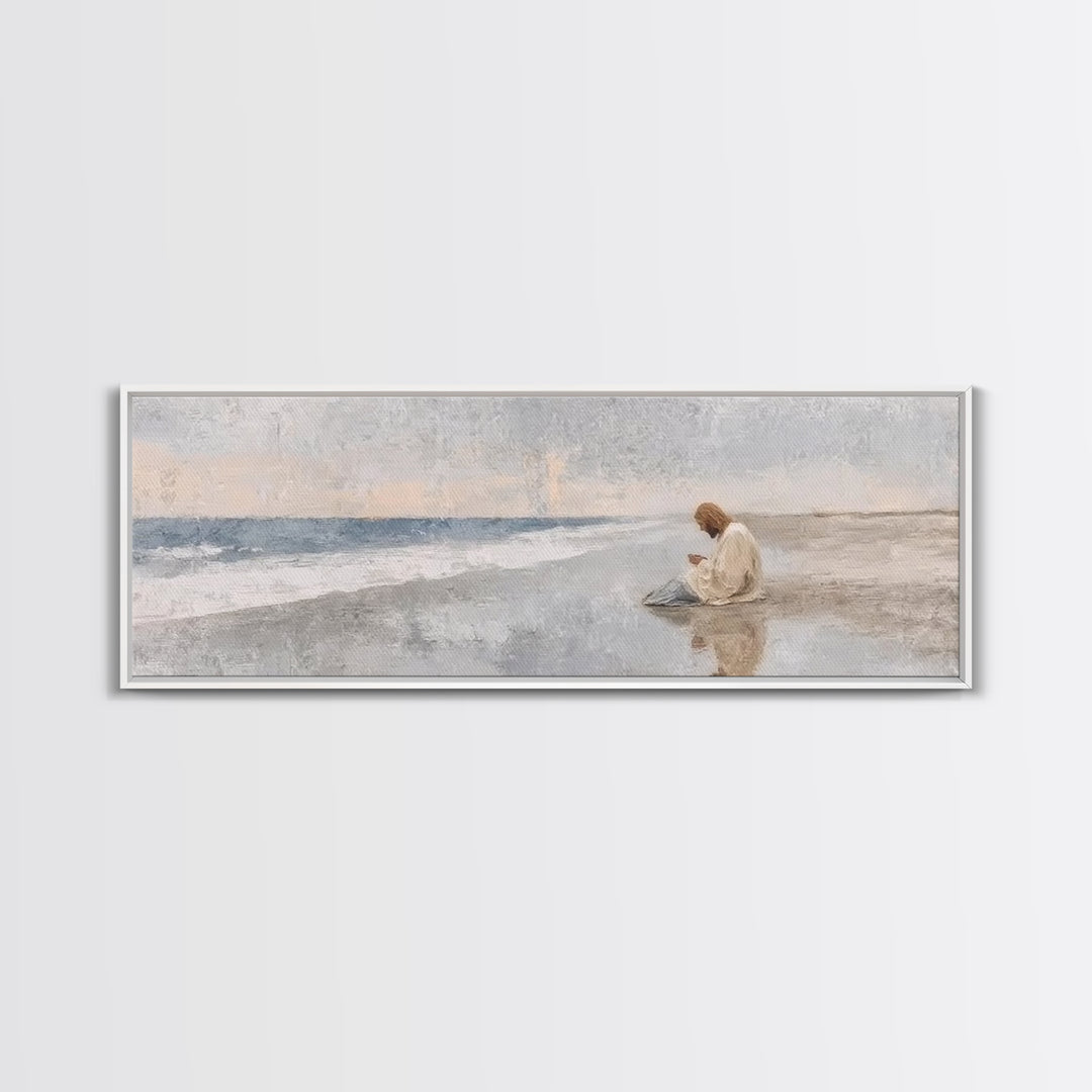 Morning Of Mercy, Framed Canvas Print, Christian Wall Art, Panoramic Painting, Jesus Art Print, Christian Art Canvas, Christmas Art