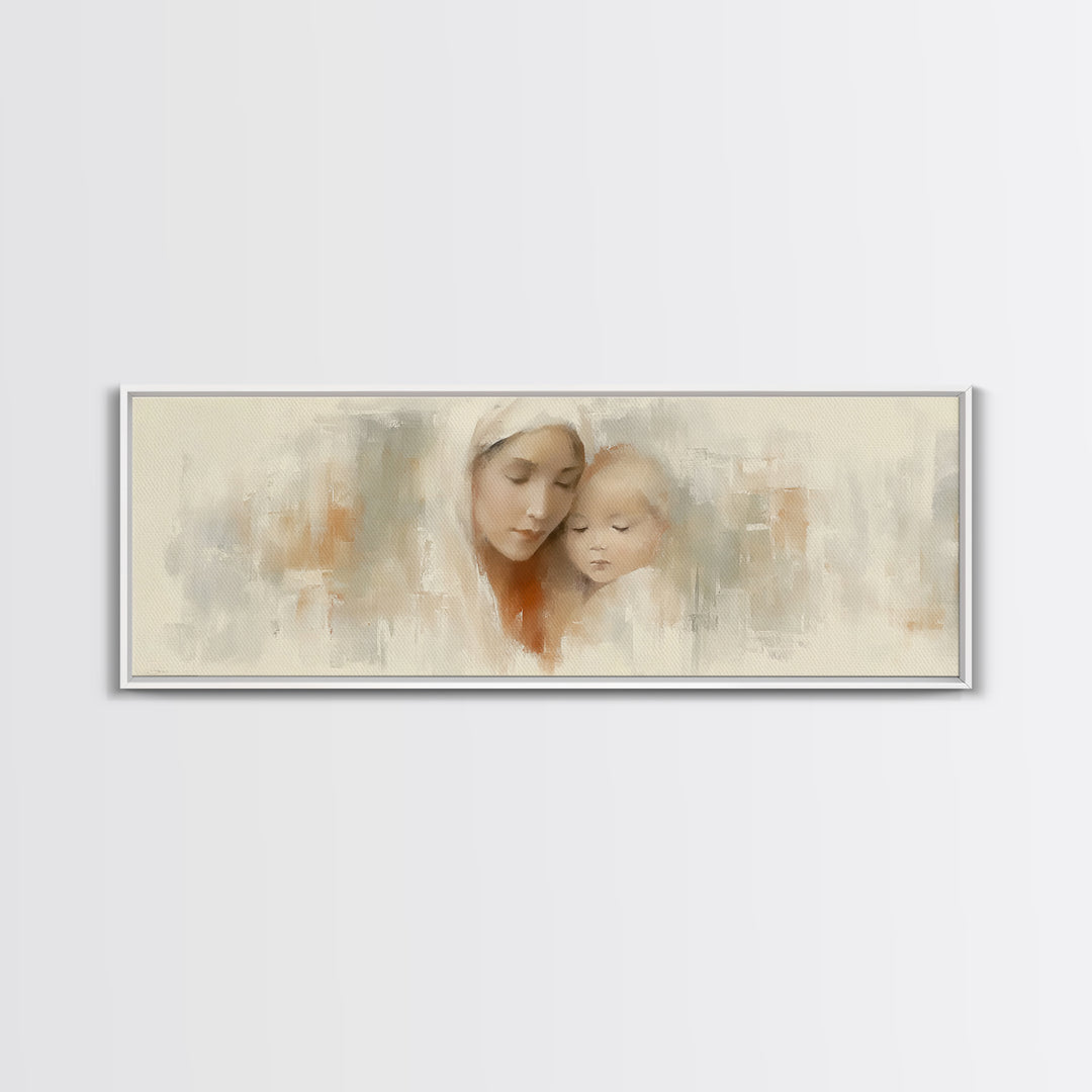 Blessed Dawn Stillness | Framed Canvas Print | Panoramic Art | Jesus Painting | Christian Art Canvas | Christian Wall Art | Christmas Art
