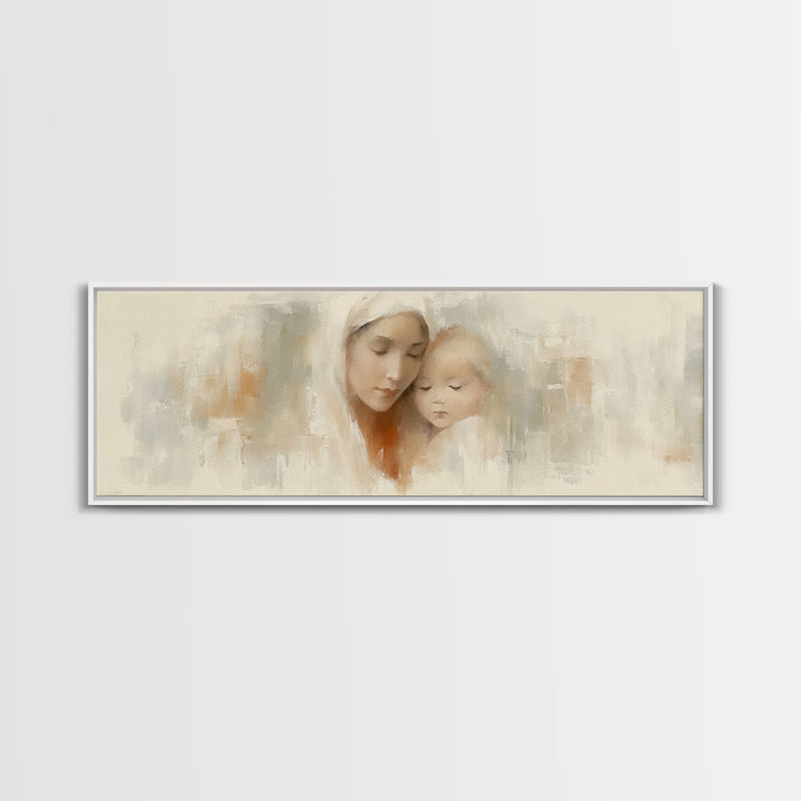Blessed Dawn Stillness | Framed Canvas Print | Panoramic Art | Jesus Painting | Christian Art Canvas | Christian Wall Art | Christmas Art