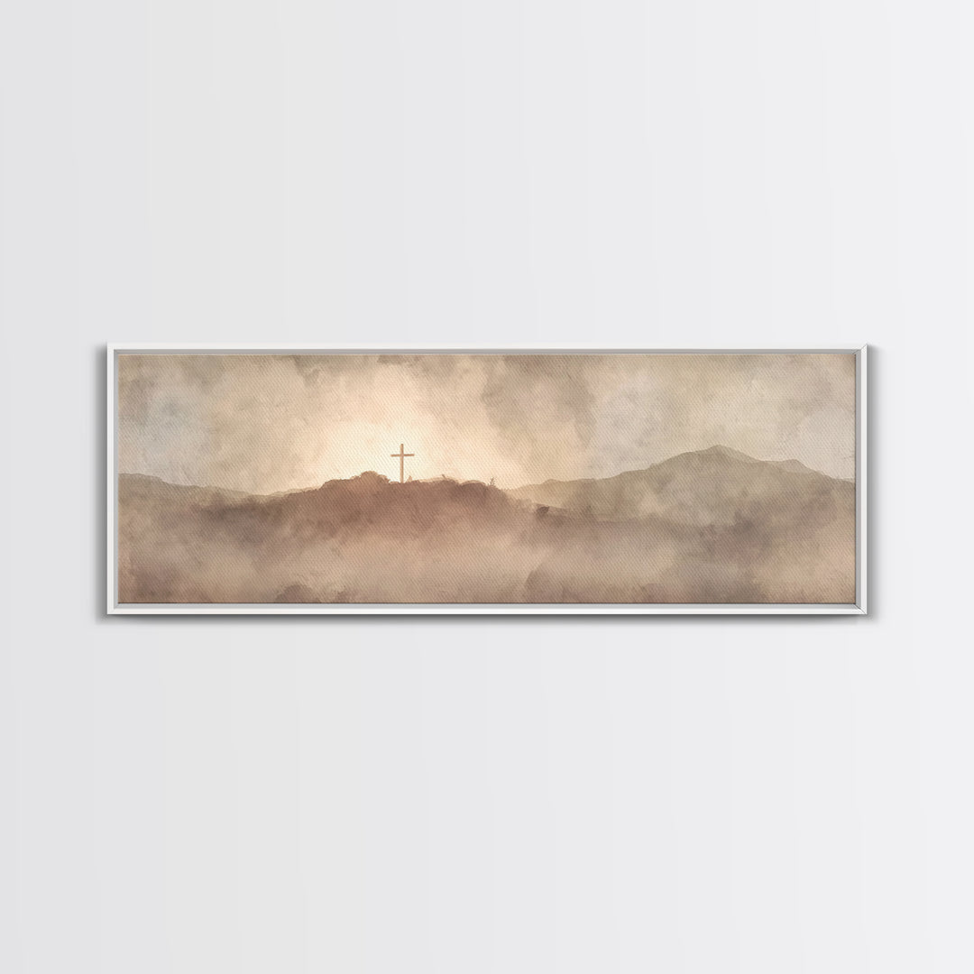 Valley Of Redemption – Framed Canvas Print – Panoramic Print – Christian Wall Art – Christian Art Canvas – Subtle Christian Art – Christian