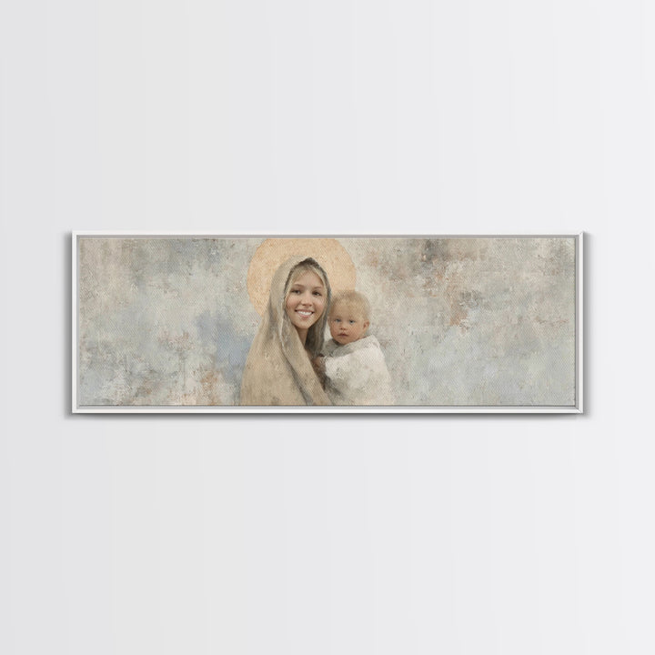 Radiant Holy Grace – Framed Canvas Print – Panoramic Art – Christian Wall Art – Jesus Painting – Christian Art Canvas – Christmas Art