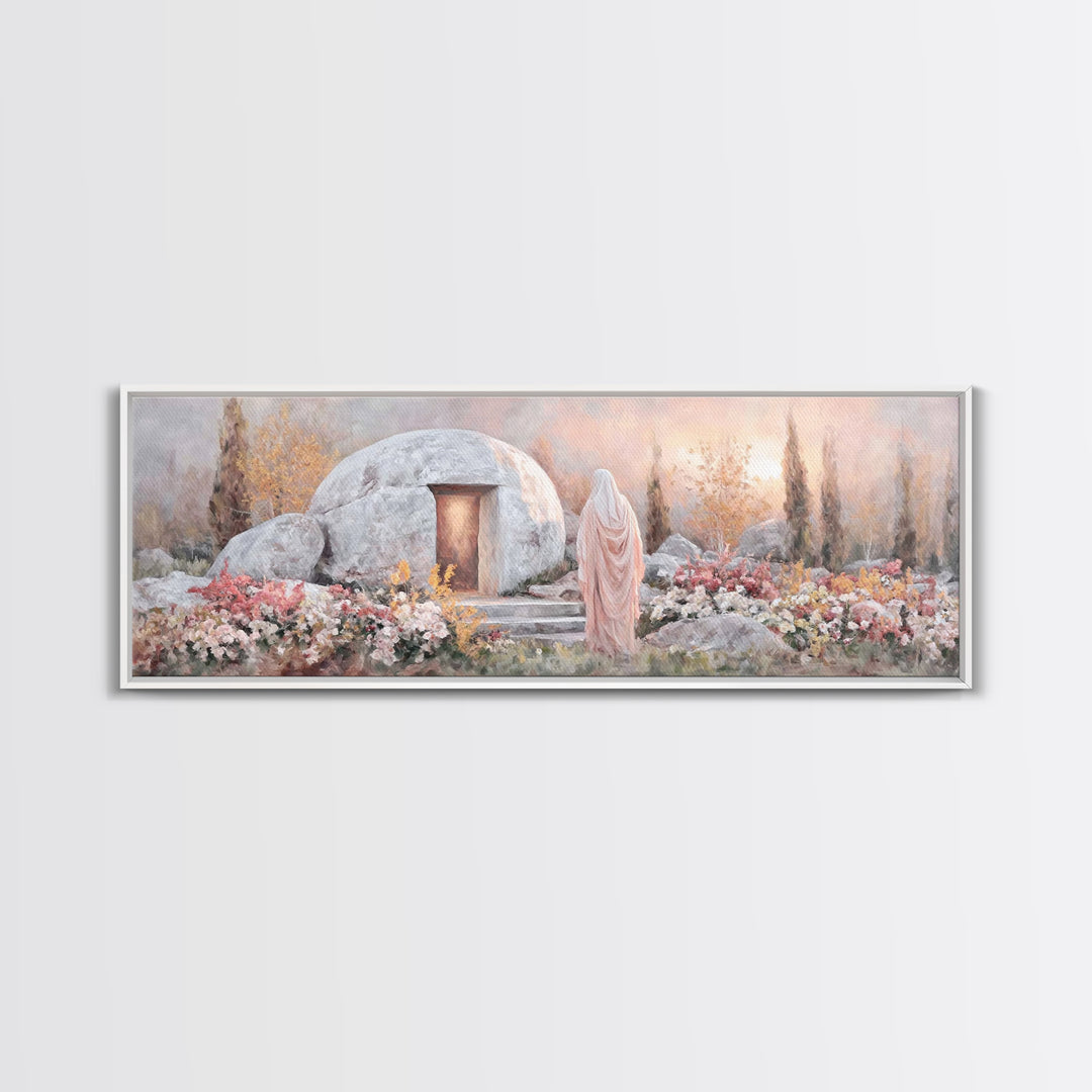 Eternal Morning Peace | Framed Canvas Print | Extra Wide Art | Christian Paintings | Christian Art Gift | Christian Wall Art | Christmas Ca