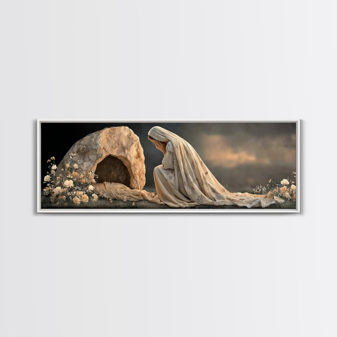 Tears of Devotion | Framed Canvas Print | Panoramic Frame | Christian Wall Art | Christian Art Painting | Jesus Art Print | Christian Chris