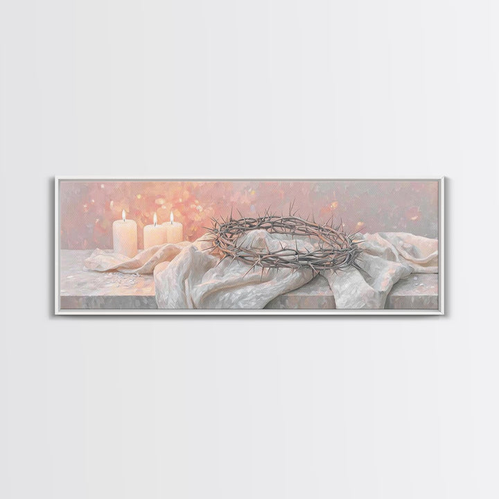 Crown Of Salvation | Framed Canvas Print | Panoramic Art | Christian Art Canvas | Christian Wall Art | Christian Art Print | Christian Gift