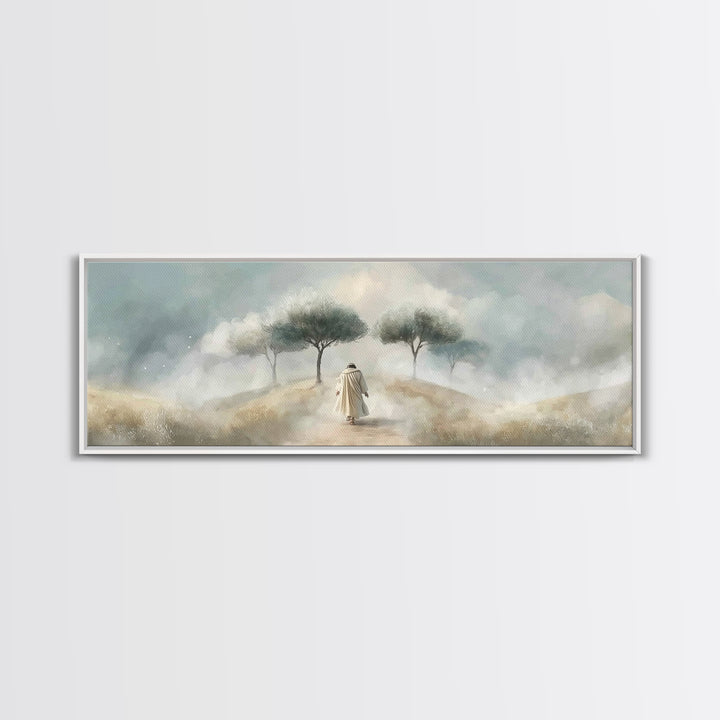Walk of Renewal – Framed Canvas Print – Panoramic Art – Christian Art – Large Jesus Painting – Christian Wall Art – Modern Christian Painti