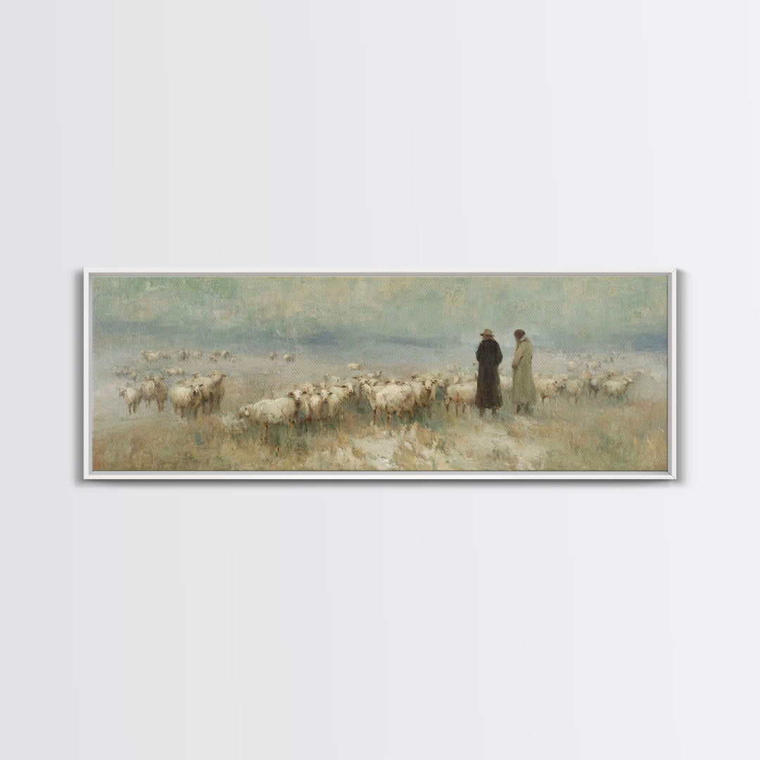 Morning Star Path | Framed Canvas Print | Christian Art | Panoramic Painting | Christmas Art | Jesus Painting | Christian Wall Art