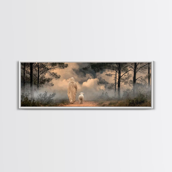Clouds Of Promise – Framed Canvas Print – Panoramic Wall Art – Christian Art Canvas – Jesus Painting – Christian Christmas Art – Christian