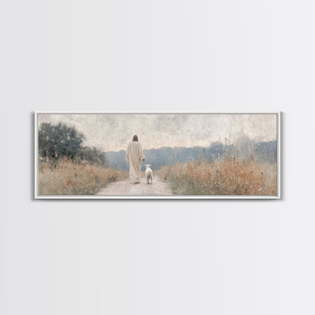Morning Of Peace – Framed Canvas Print – Panoramic Art – Christian Wall Art – Christian Art Canvas – Jesus Painting – Christmas Art