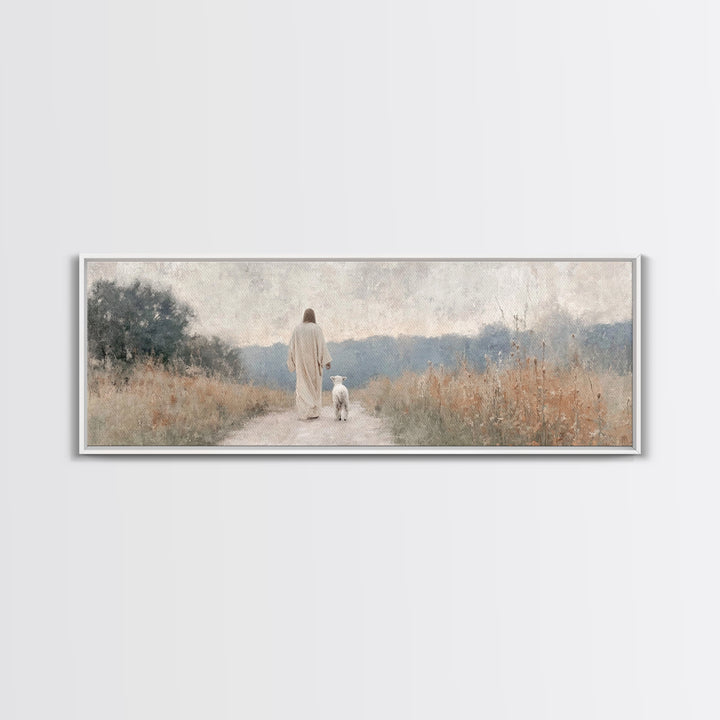 Morning Of Peace – Framed Canvas Print – Panoramic Art – Christian Wall Art – Christian Art Canvas – Jesus Painting – Christmas Art