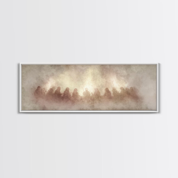 Supper Of Grace – Framed Canvas Print – Panoramic Painting – Christian Wall Art – Christian Art Canvas – Christian Christmas Art – Jesus Ar