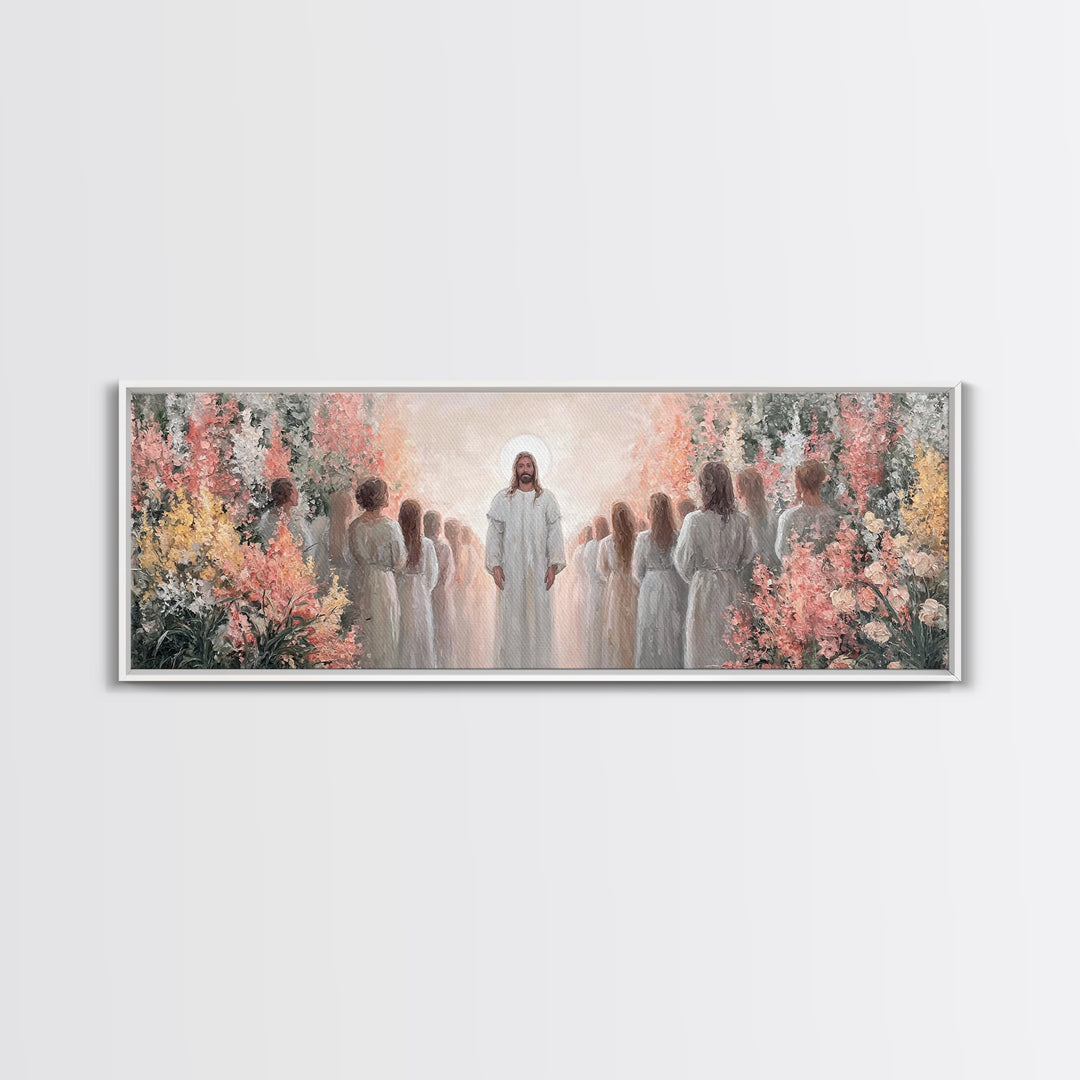 Blessing Of The Master – Framed Canvas Print – Christian Wall Art – Jesus Painting – Christian Art Canvas – Panoramic Wall Art – Christmas