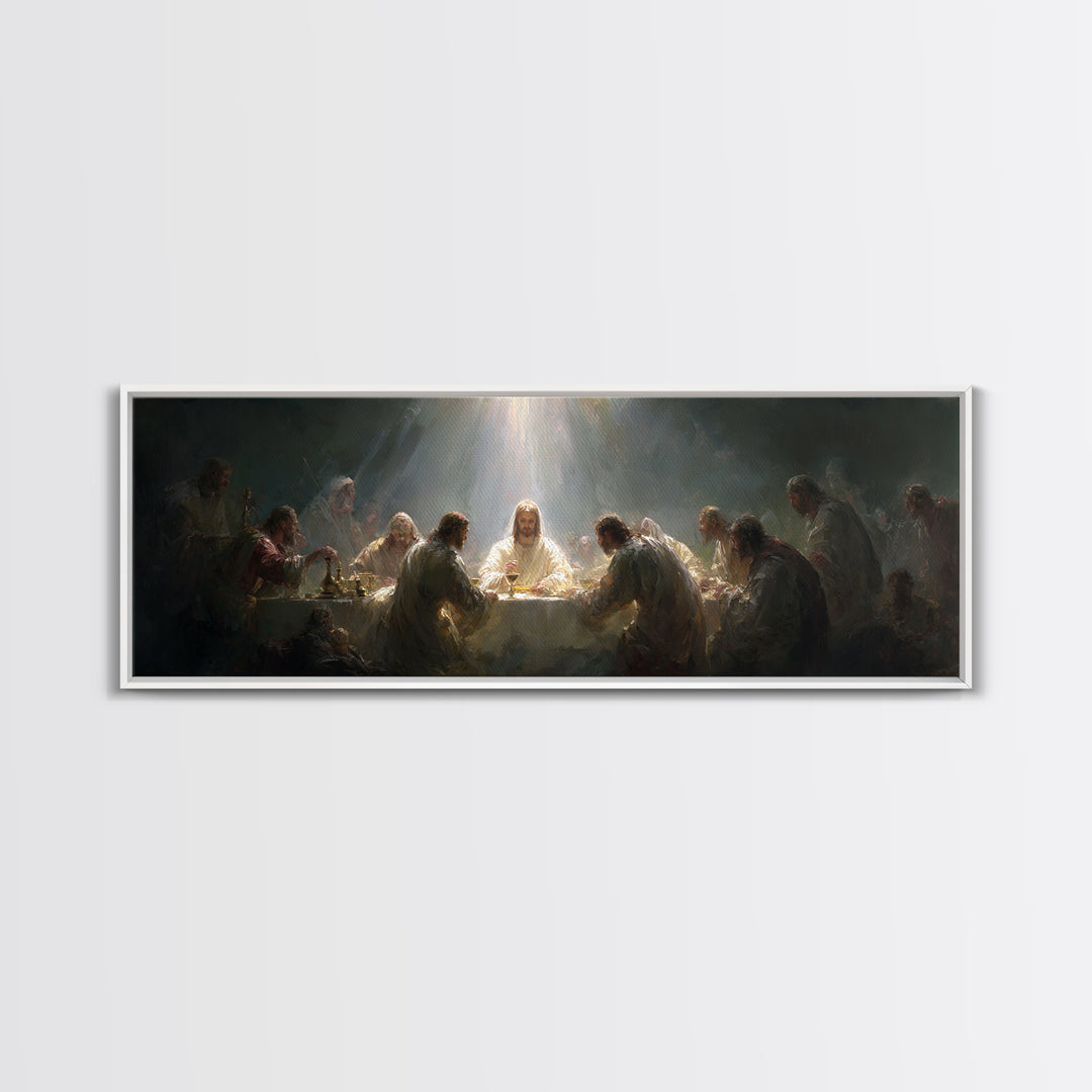 Garden Of Radiance | Framed Canvas Print | Christian Art | Christian Art Canvas | Jesus Painting | Panoramic Art | Christian Christmas Art