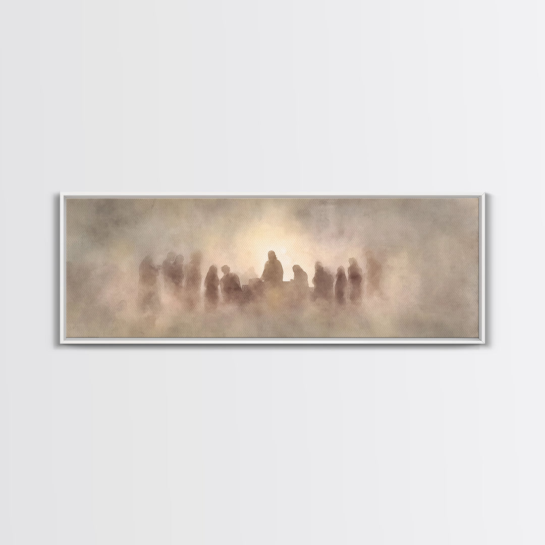 Veil Of Communion – Framed Canvas Print – Christian Wall Art – Christian Art Canvas – Panoramic Painting – Jesus Painting – Christian Art