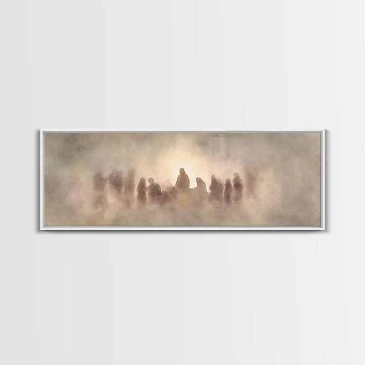 Veil Of Communion – Framed Canvas Print – Christian Wall Art – Christian Art Canvas – Panoramic Painting – Jesus Painting – Christian Art