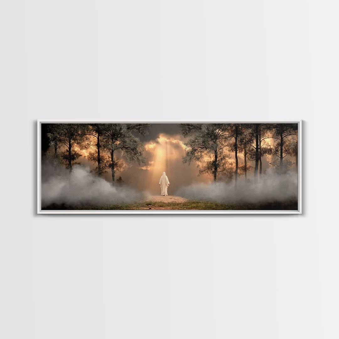 Forest Of Revelation – Framed Canvas Print – Panoramic Art – Christian Wall Art – Jesus Painting – Christian Art Canvas – Christian Decorat