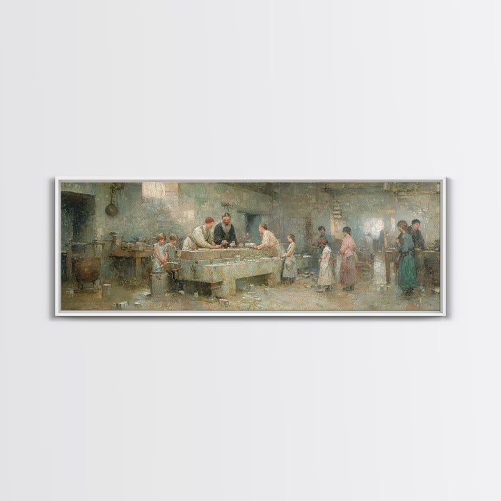 Humble Workshop Hours | Framed Canvas Print | Panoramic Wall Art | Christian Art Canvas | Christian Wall Art | Jesus Painting | Christian A