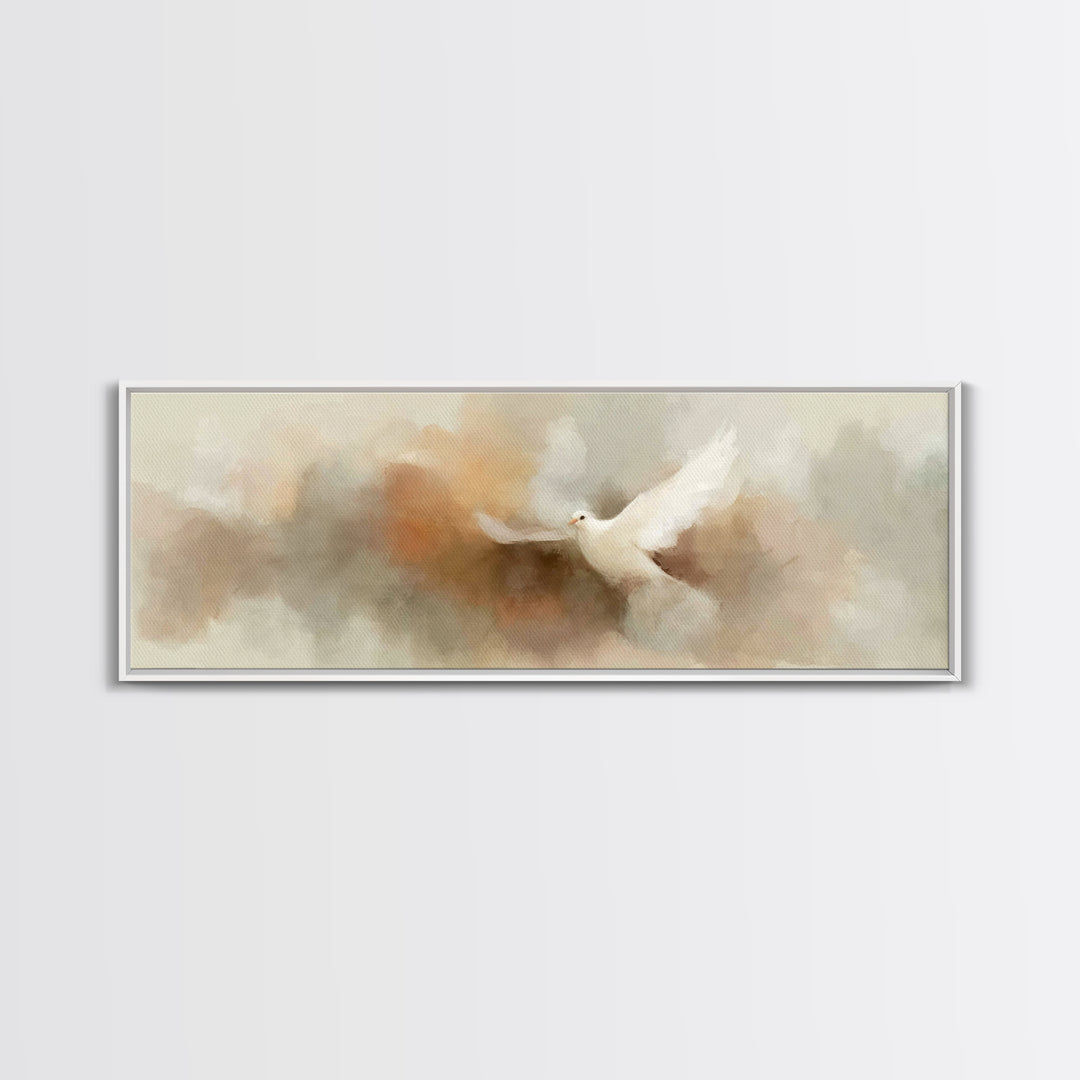 Spirit Of Peace, Framed Canvas Print, Christian Wall Art, Christian Art Canvas, Panoramic Print, Christian Christmas Art, Christian Decor