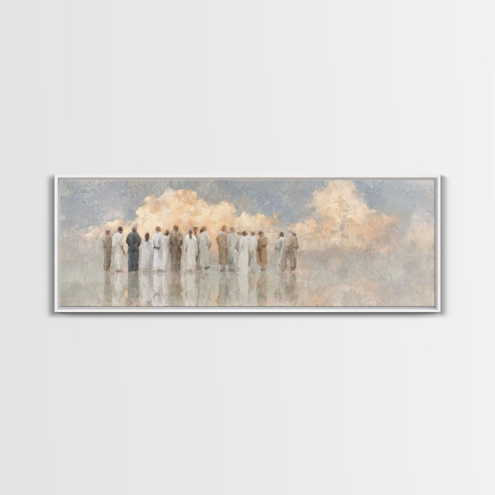 Celestial Meeting | Framed Canvas Print | Christian Wall Art | Christian Art Canvas | Panoramic Wall Art | Christian Painting | Christian C