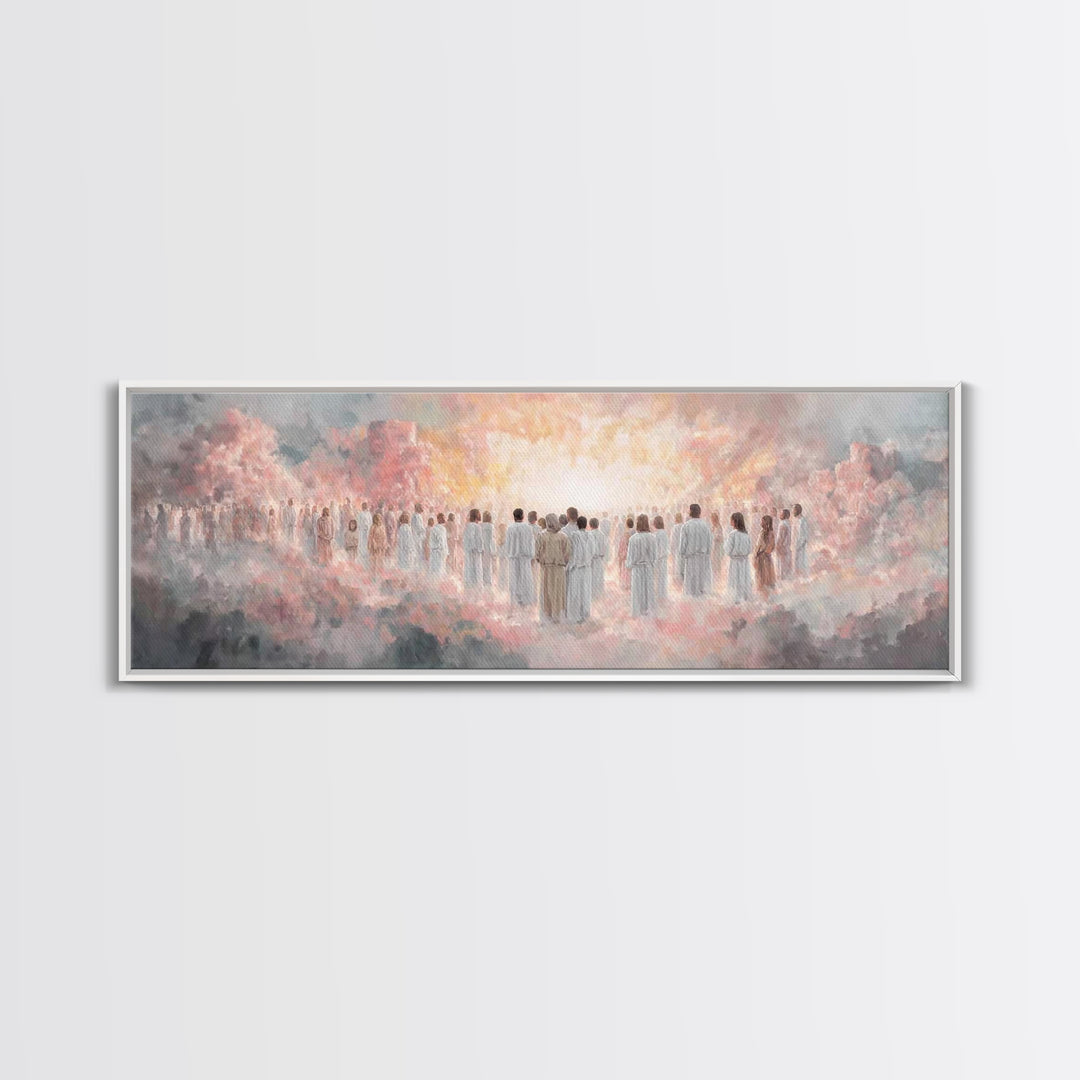 Radiant Multitude, Framed Canvas Print, Christian Art Canvas, Christian Wall Art, Panoramic Art, Christian Christmas Art, Christian Gift Id