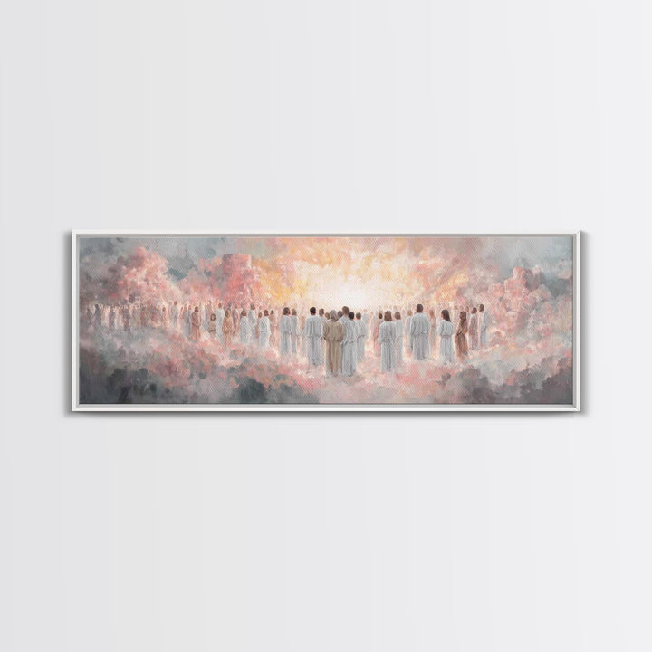 Radiant Multitude, Framed Canvas Print, Christian Art Canvas, Christian Wall Art, Panoramic Art, Christian Christmas Art, Christian Gift Id