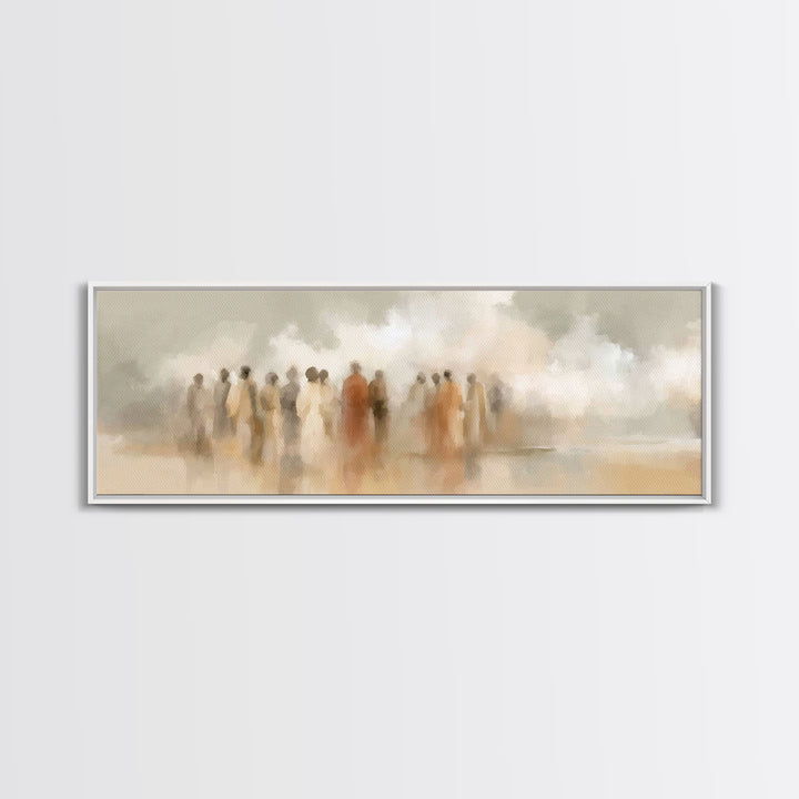 Desert Disciples | Framed Canvas Print | Christian Art Canvas | Christian Wall Art | Panoramic Print | Christian Painting | Christmas Art