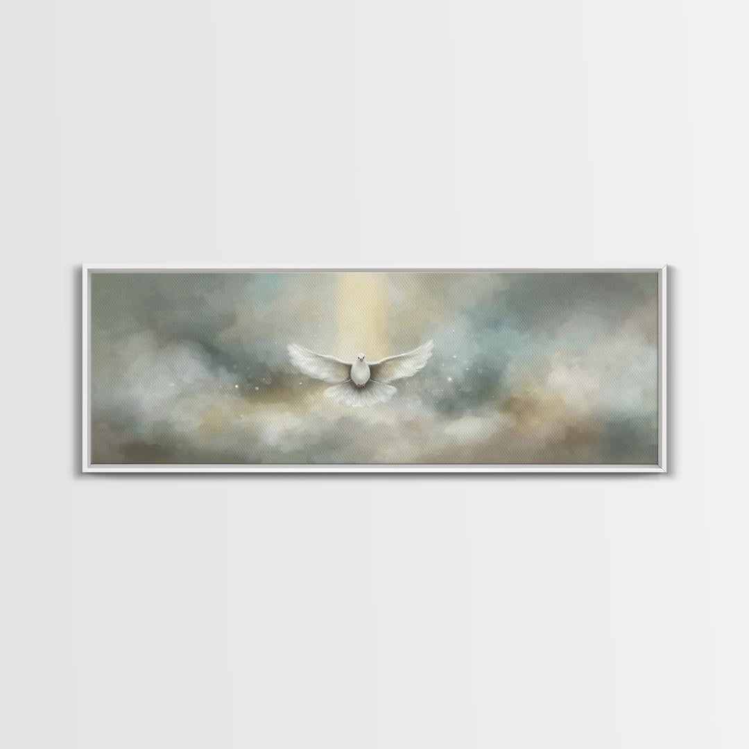 Heavenly Ascent – Framed Canvas Print – Christian Art Canvas – Christian Wall Art – Panoramic Painting – Jesus Painting – Christian Decor