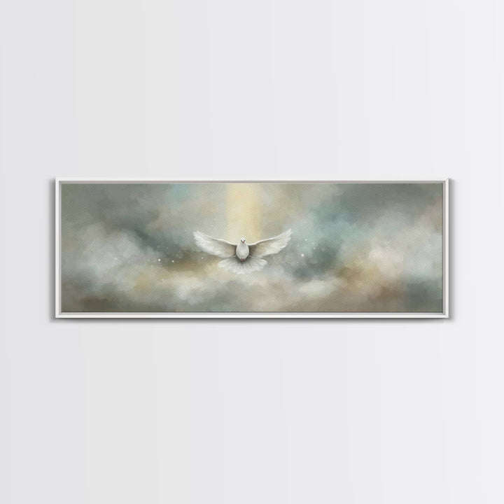 Heavenly Ascent – Framed Canvas Print – Christian Art Canvas – Christian Wall Art – Panoramic Painting – Jesus Painting – Christian Decor