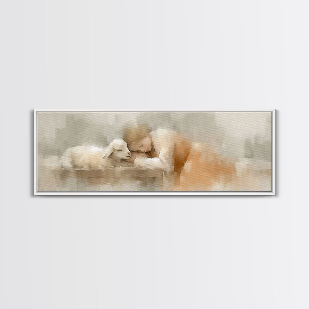 Childhood Grace – Framed Canvas Print – Christian Art Canvas – Christian Wall Art – Panoramic Painting – Christian Gift – Christian Christm