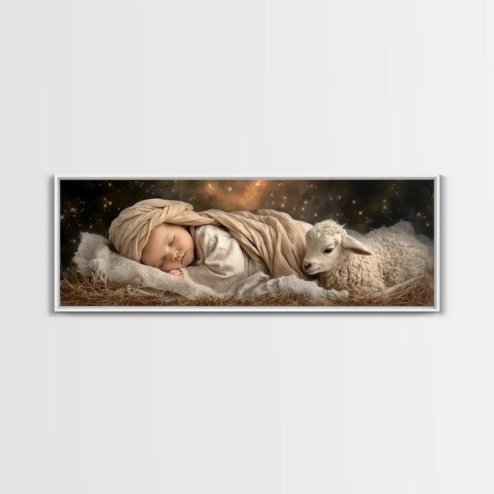 Heaven’s Peace – Framed Canvas Print – Christian Wall Art – Christian Art Canvas – Christmas Art – Panoramic Art – Jesus Painting