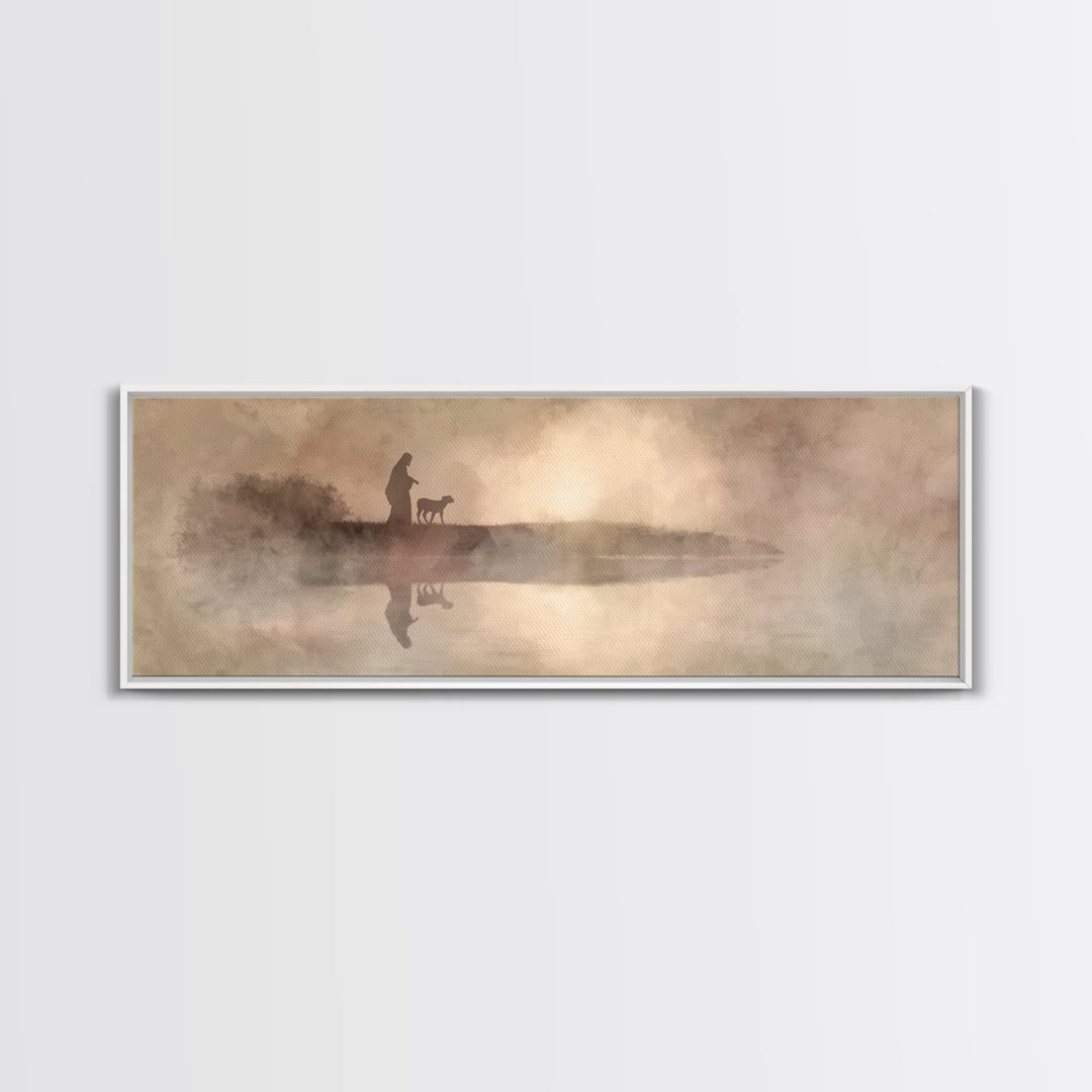 Walk Of Mercy, Framed Canvas Print, Christian Art Canvas, Christian Wall Art, Panoramic Painting, Jesus Art Print, Christian Decor