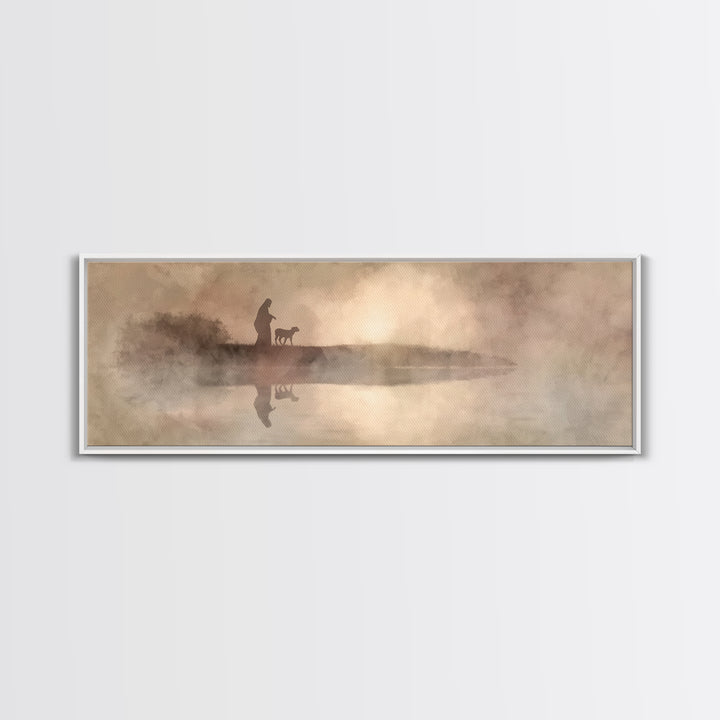 Walk Of Mercy, Framed Canvas Print, Christian Art Canvas, Christian Wall Art, Panoramic Painting, Jesus Art Print, Christian Decor
