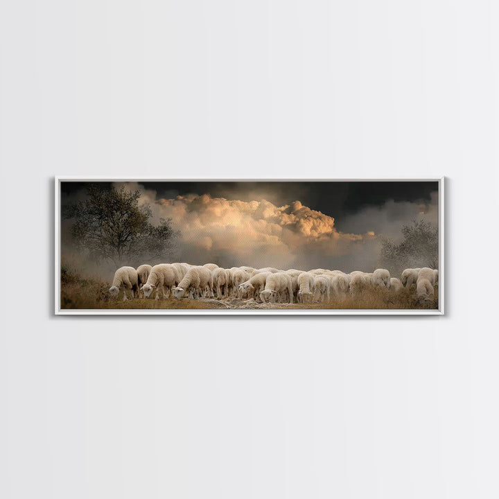 Gathered In Peace – Framed Canvas Print – Panoramic Print – Christian Wall Art – Christian Art Canvas – Christian Painting – Christian Chri