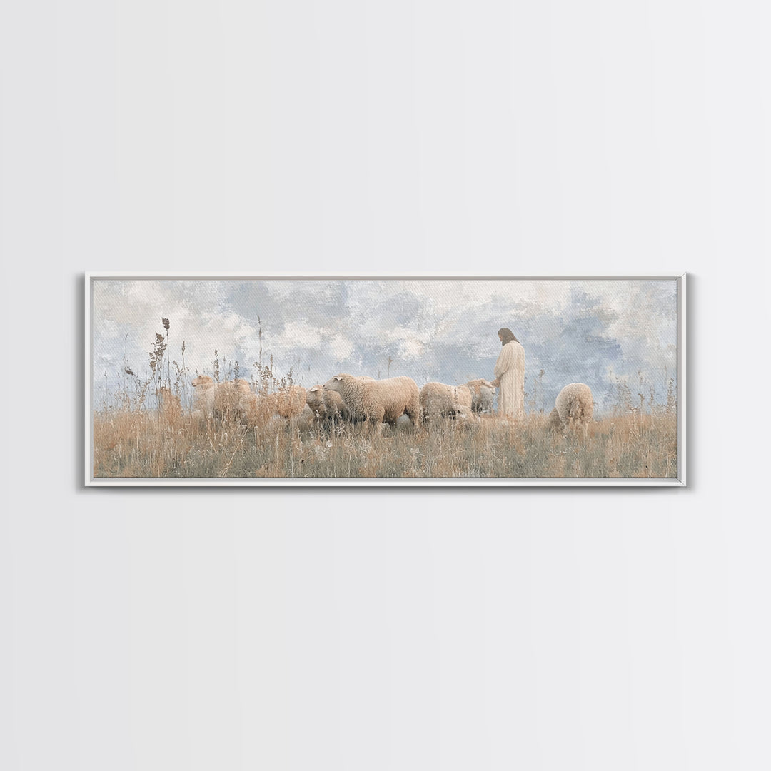 Fields Of Mercy | Framed Canvas Print | Extra Wide Art | Christian Wall Art | Christian Art Canvas | Jesus Art Print | Christian Decor