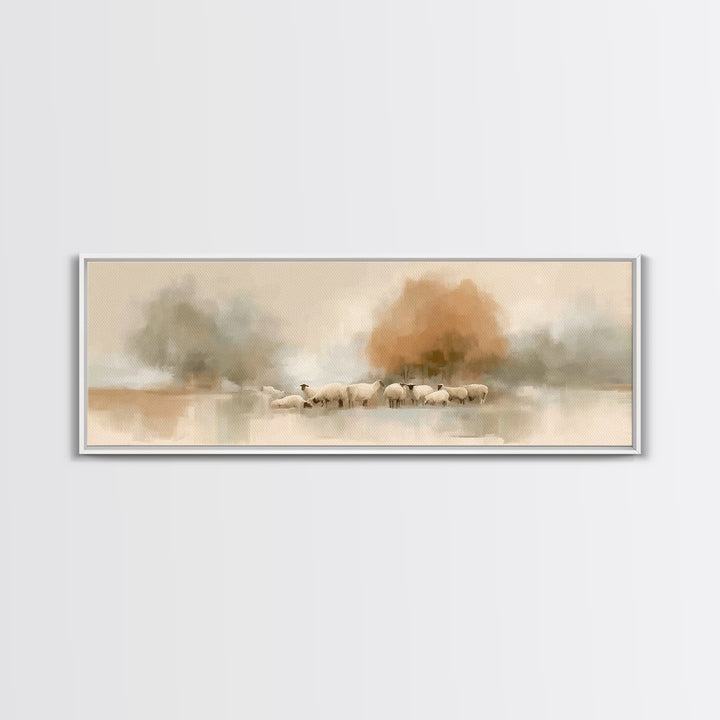 Autumn Flock Peace – Framed Canvas Print – Panoramic Print – Christian Wall Art – Christian Art Canvas – Christian Painting – Christian Gif