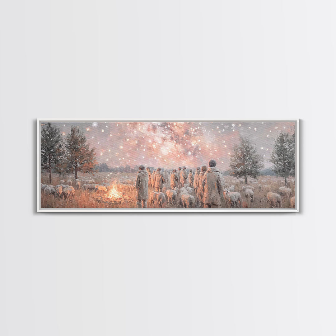 Heavenly Signs, Framed Canvas Print, Extra Wide Art, Christian Christmas Art, Christian Art Canvas, Christmas Wall Art, Christian Decor