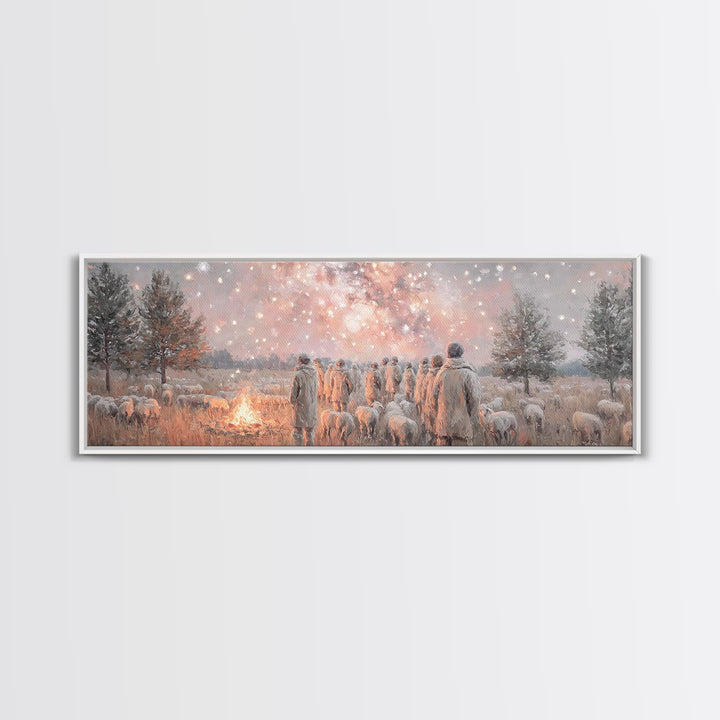 Heavenly Signs, Framed Canvas Print, Extra Wide Art, Christian Christmas Art, Christian Art Canvas, Christmas Wall Art, Christian Decor
