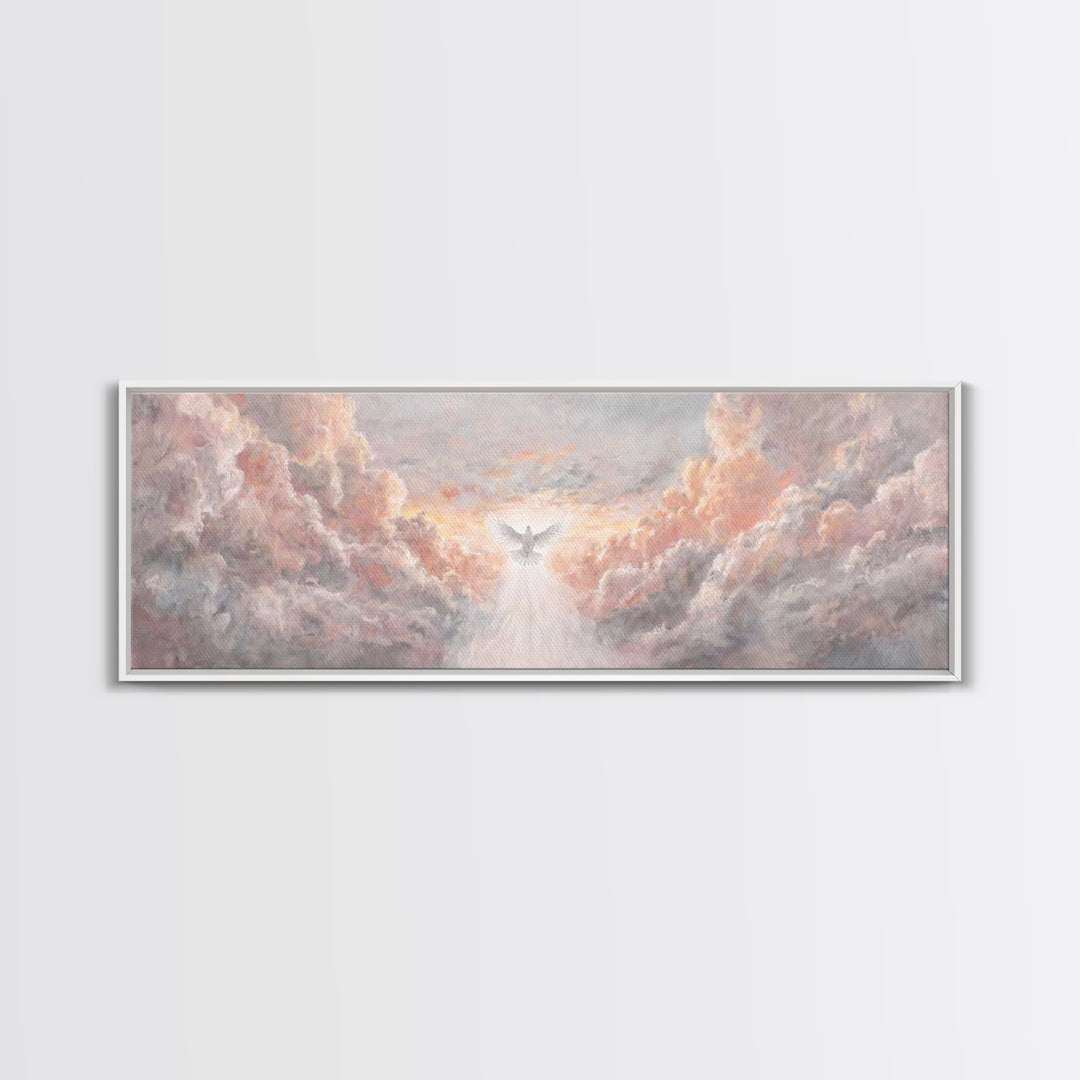 Heavenly Dawn Light – Framed Canvas Print – Panoramic Art – Christian Wall Art – Christian Art Canvas – Christian Christmas Art – Modern Ch