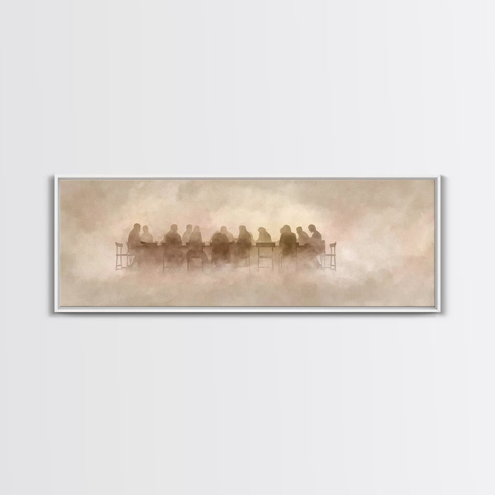 Mist In The Upper Room – Framed Canvas Print – Panoramic Painting – Christian Wall Art – Christian Art Canvas – Jesus Painting – Modern Chr