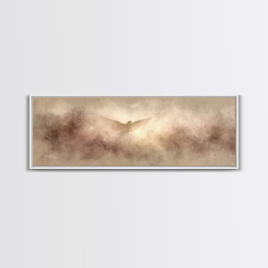 Wings Of Hope | Framed Canvas Print | Panoramic Print | Christian Art Canvas | Subtle Christian Art | Christian Wall Art | Christmas Art