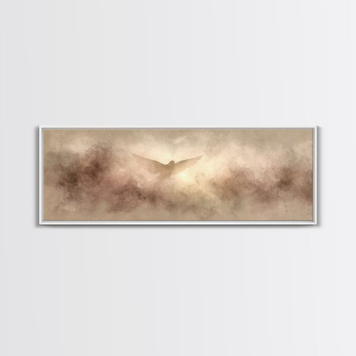 Wings Of Hope | Framed Canvas Print | Panoramic Print | Christian Art Canvas | Subtle Christian Art | Christian Wall Art | Christmas Art