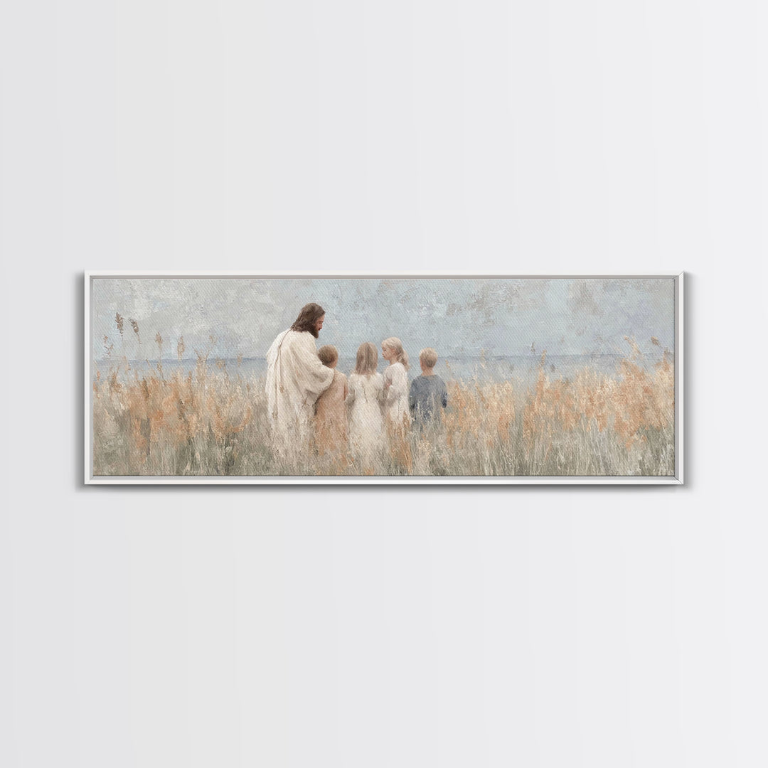 Blossoms Of Mercy – Framed Canvas Print – Christian Wall Art – Jesus Painting – Christian Art Canvas – Panoramic Wall Art – Christian Decor