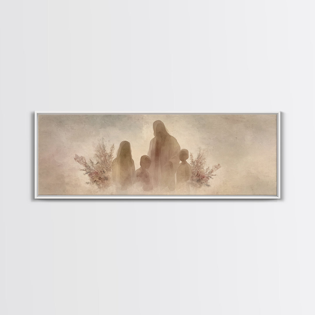 Silent Shepherd | Framed Canvas Print | Christian Art Canvas | Jesus Painting | Christian Wall Art | Panoramic Art | Christian Gift